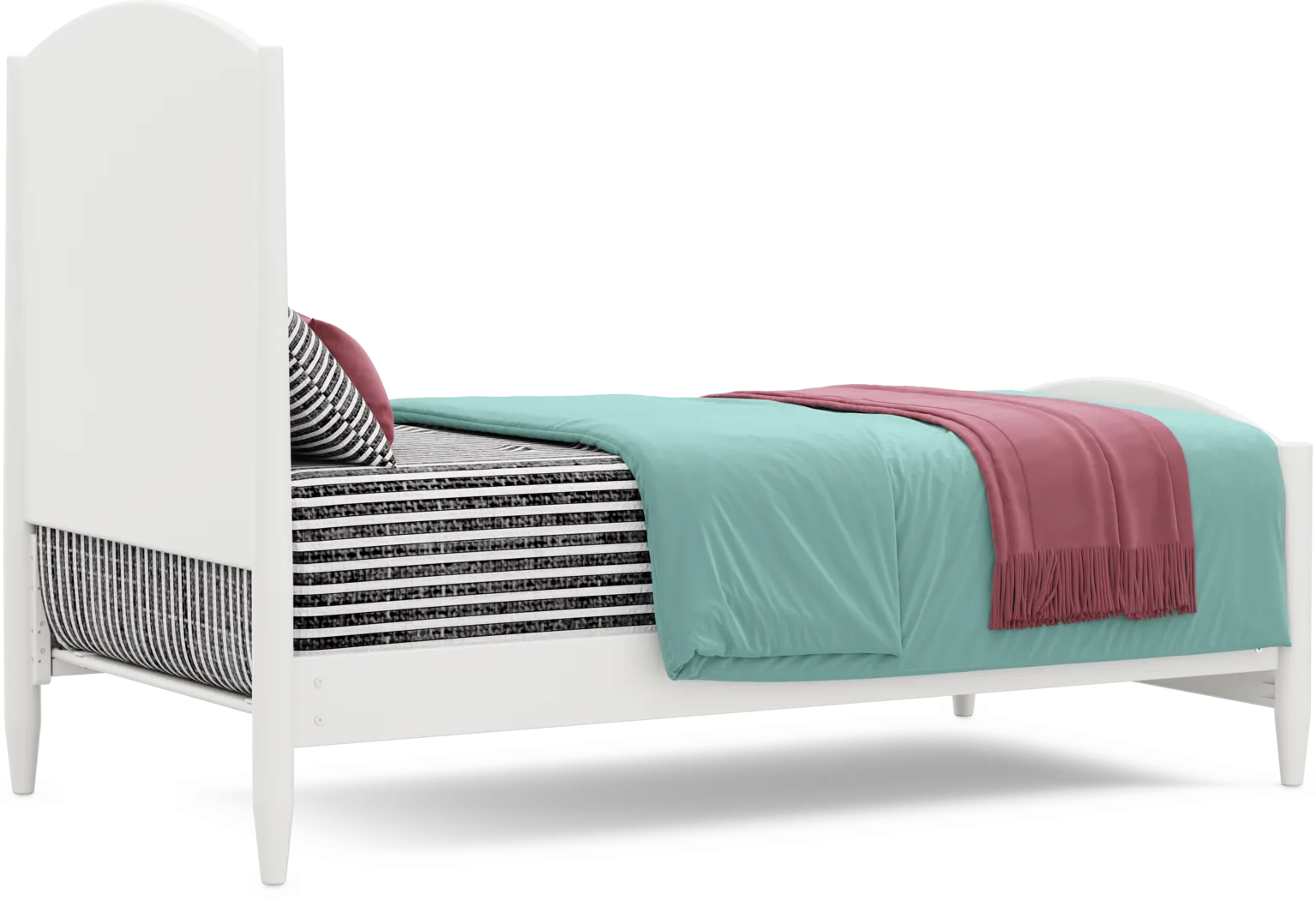 Kids Modern Colors White Twin Panel Bed - Thumbnail - Image 4