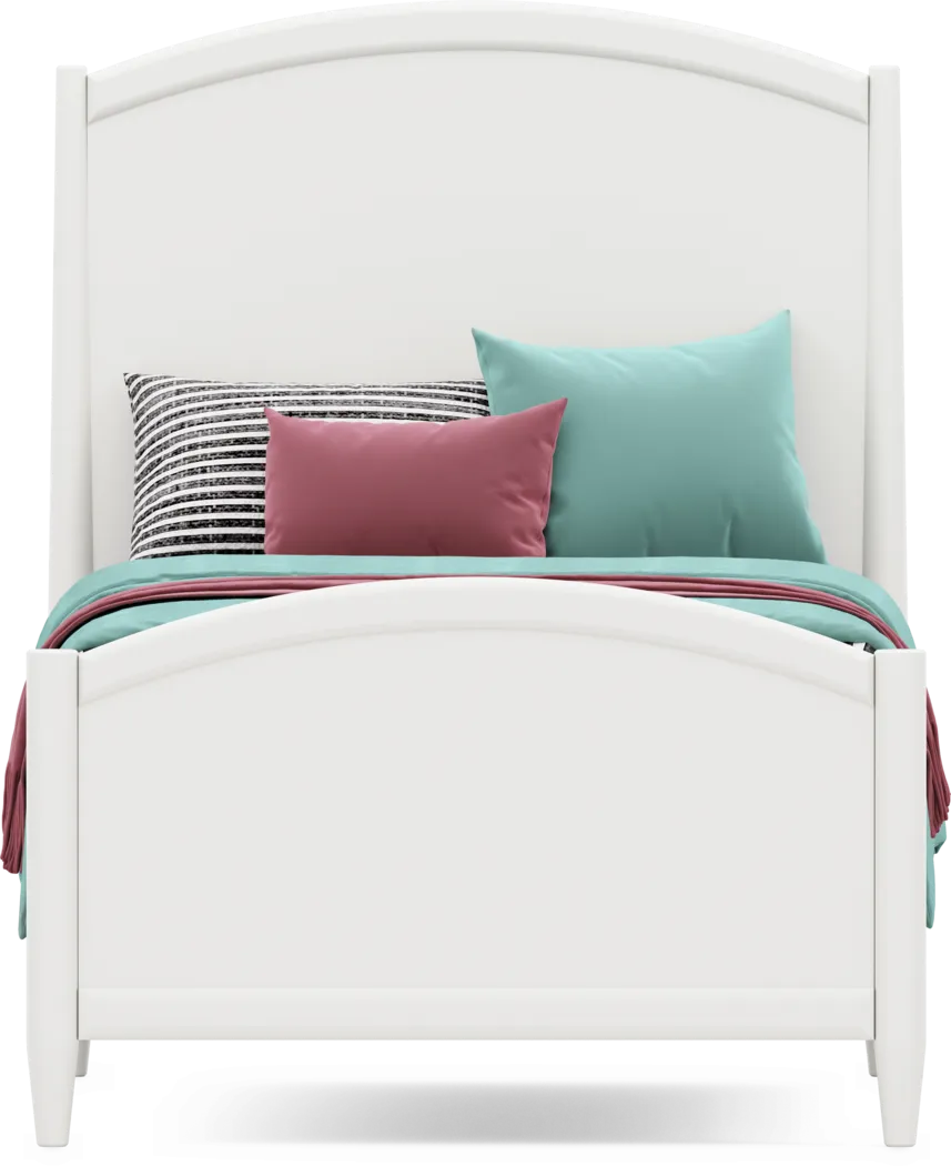 Kids Modern Colors White Twin Panel Bed - Thumbnail - Image 2