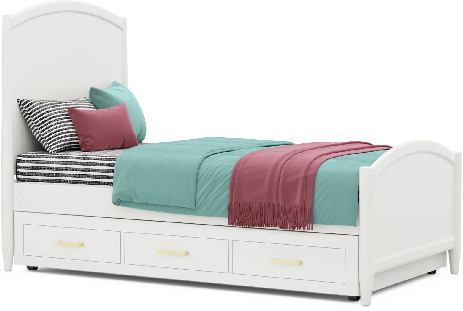 Kids Modern Colors White Twin XL Panel Bedroom - Thumbnail - Image 5