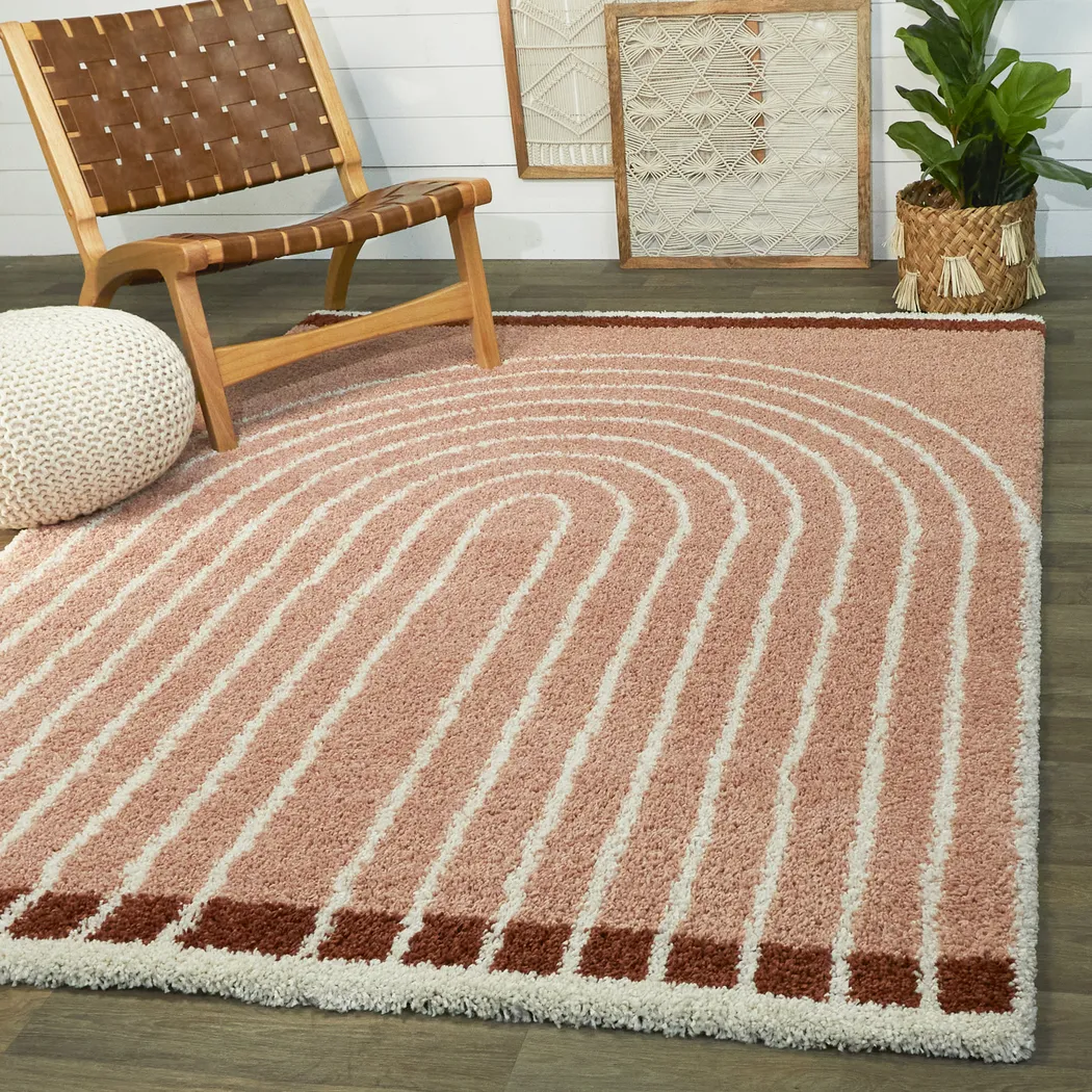 Kids Modern Rainbow Pink 7'10 x 10' Rug - Thumbnail - Image 2