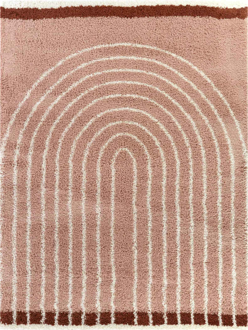 Kids Modern Rainbow Pink 7'10 x 10' Rug - Thumbnail - Image 1