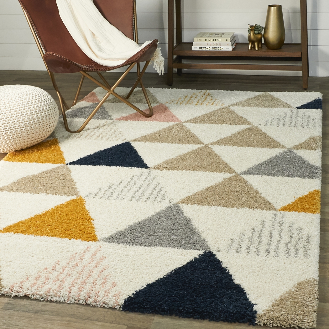 Kids Modern Triangles Gray 5'3 x 7' Rug - Thumbnail - Image 2