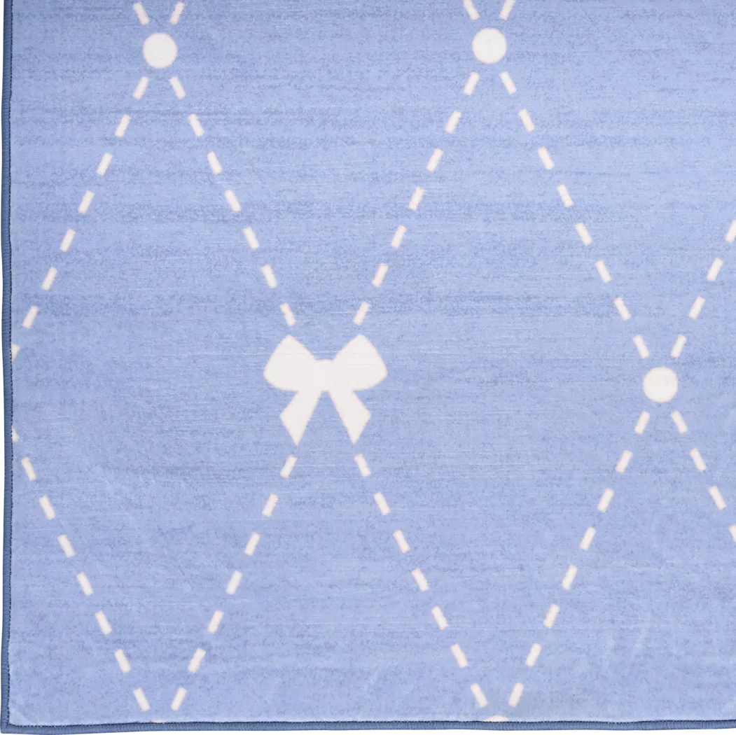 Kids Modest Bow Blue 5' x 7' Rug - Thumbnail - Image 4