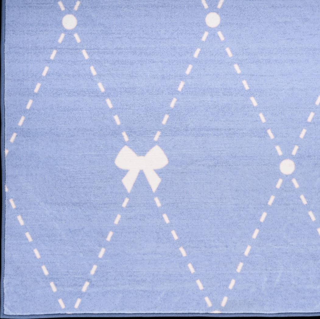 Kids Modest Bow Blue 6'6 x 9'2 Rug - Thumbnail - Image 4