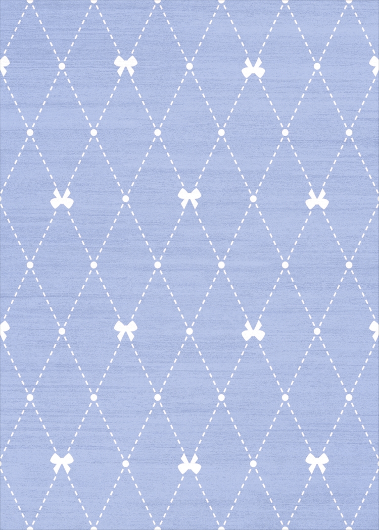 Kids Modest Bow Blue 6'6 x 9'2 Rug - Thumbnail - Image 1