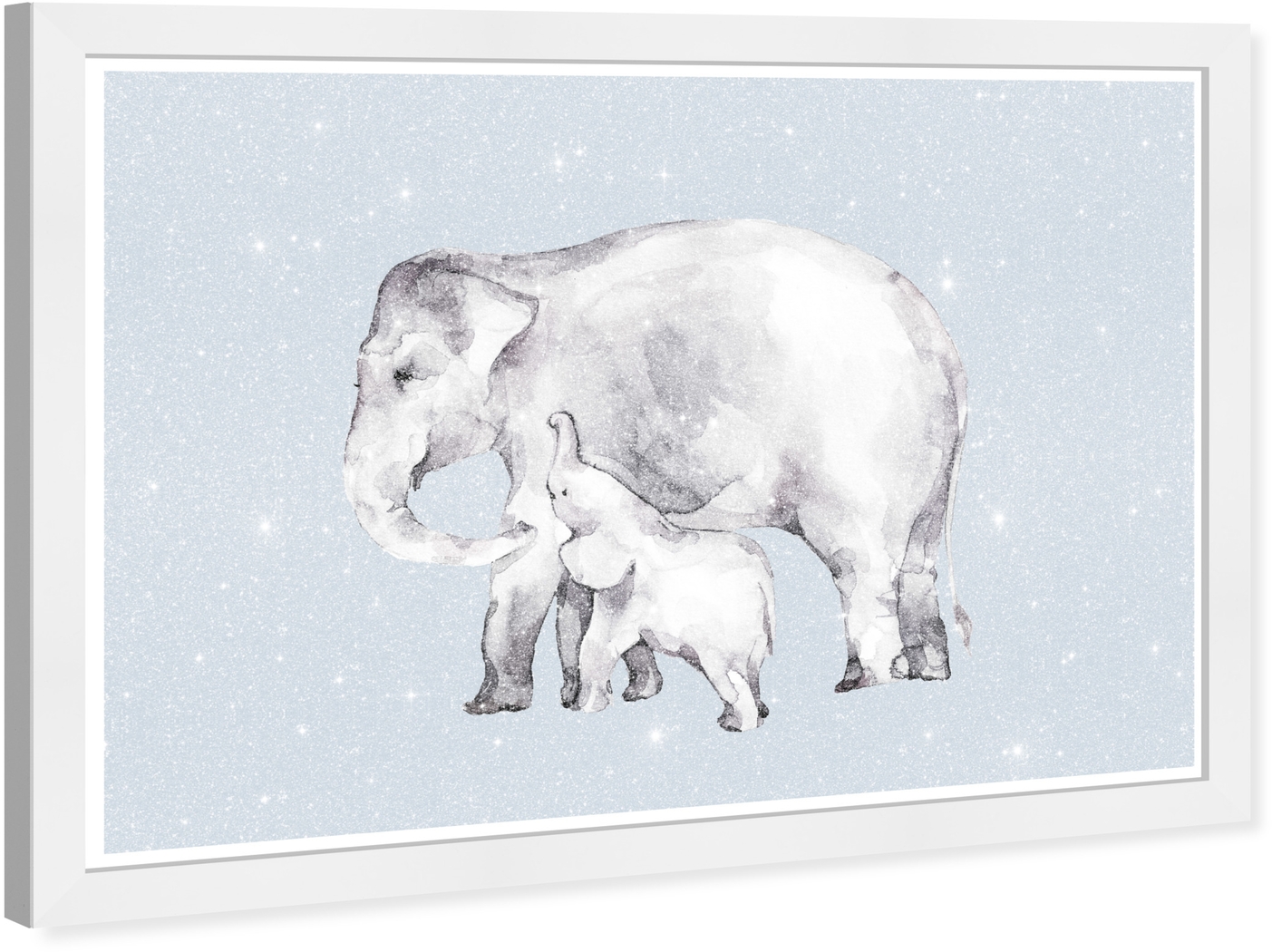 Kids Mommy and Me Elephant Blue Wall Art - Thumbnail - Image 2