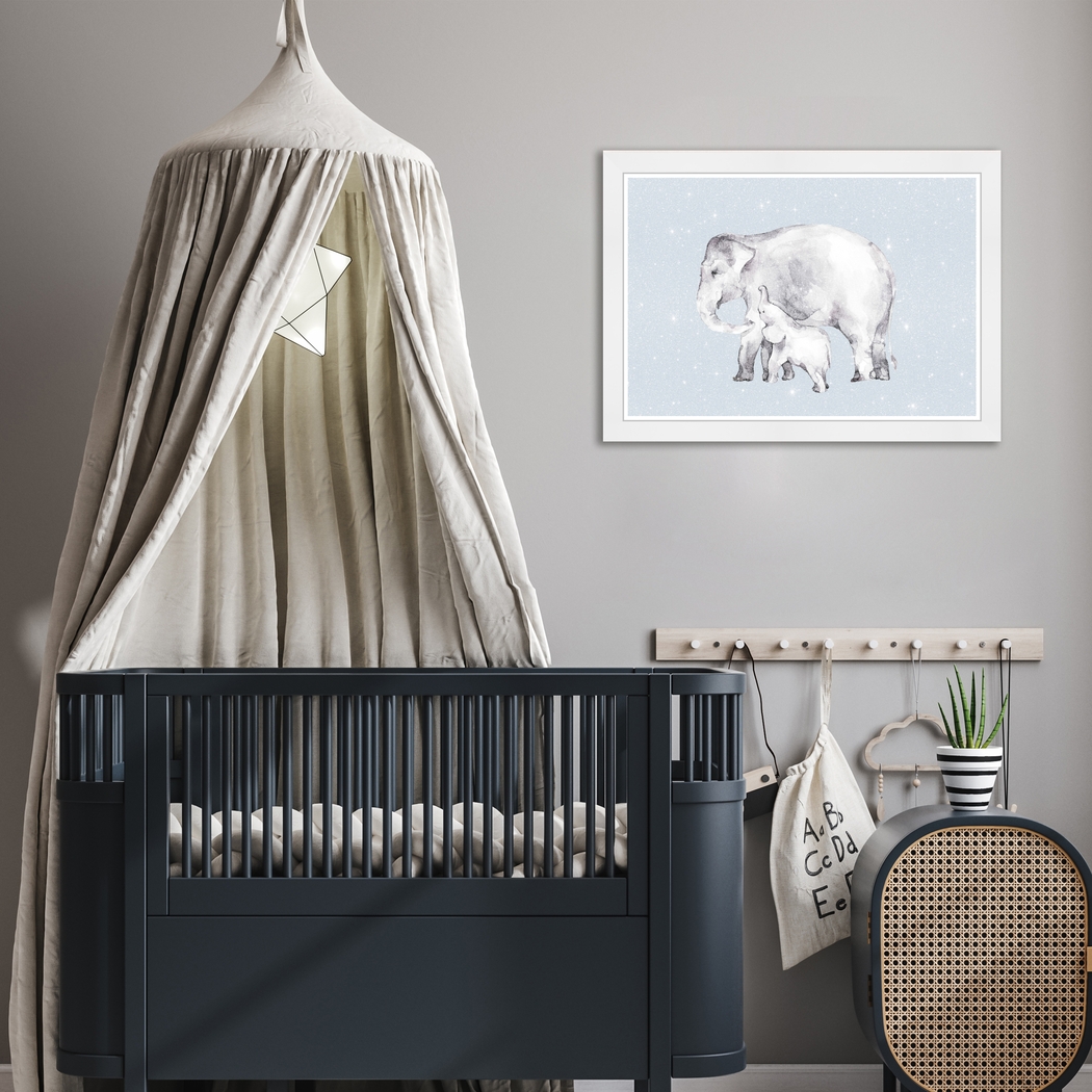 Kids Mommy and Me Elephant Blue Wall Art - Thumbnail - Image 3