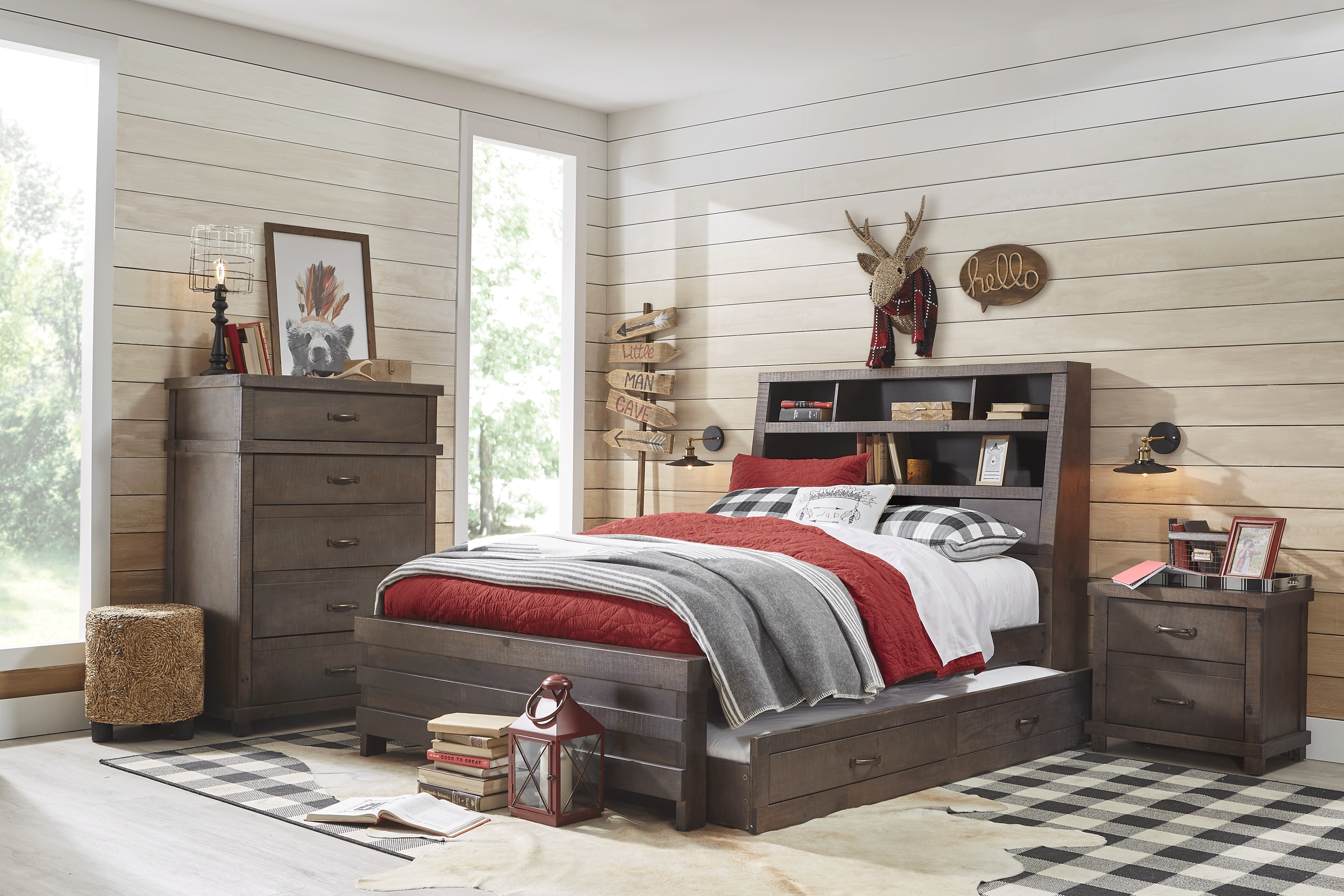Kids Montana 2.0 Espresso 5 Pc Twin Bookcase Bedroom - Thumbnail - Image 1