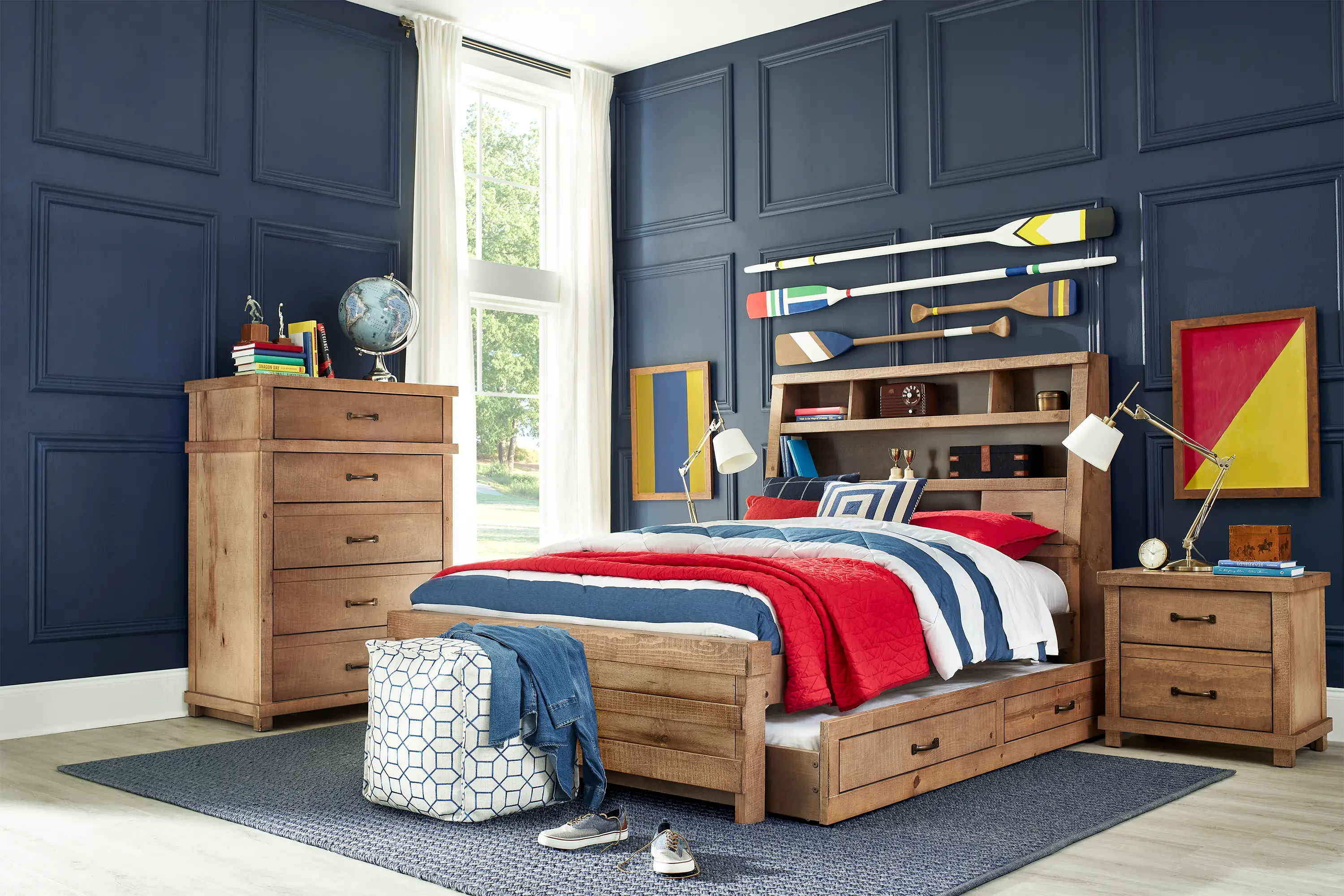 Kids Montana 2.0 Driftwood 5 Pc Twin Bookcase Bedroom - Thumbnail - Image 1
