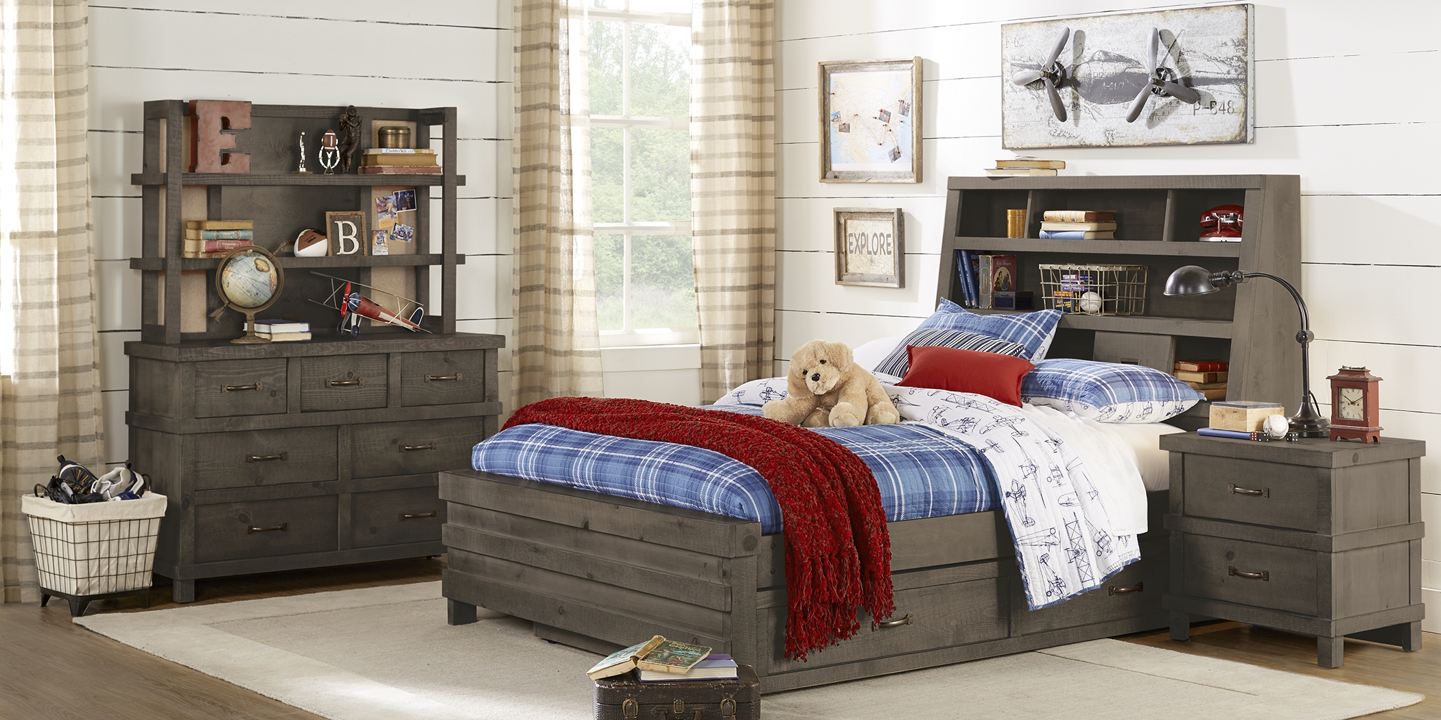 Kids Montana Espresso 5 Pc Twin Bookcase Bedroom - Thumbnail - Image 2