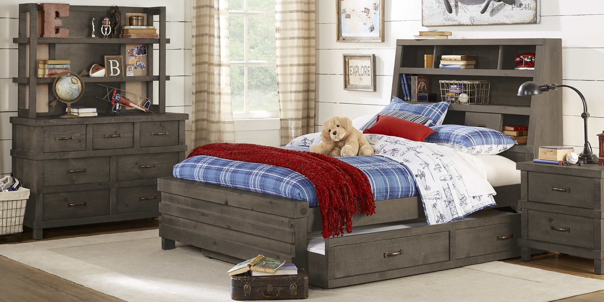 Kids Montana Espresso 5 Pc Twin Bookcase Bedroom - Thumbnail - Image 1