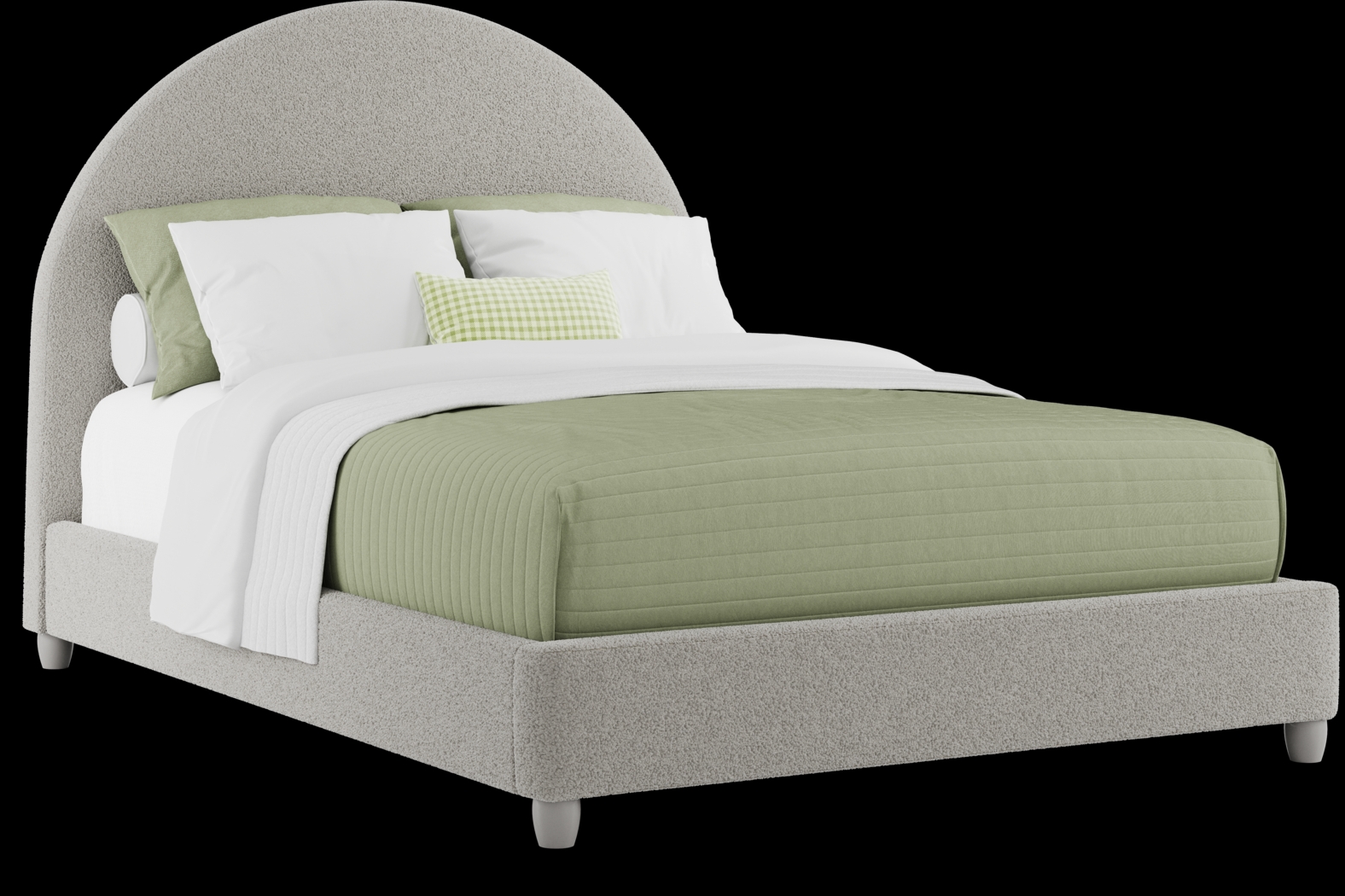Kids Moonstone Gray Full Upholstered Bed - Thumbnail - Image 1
