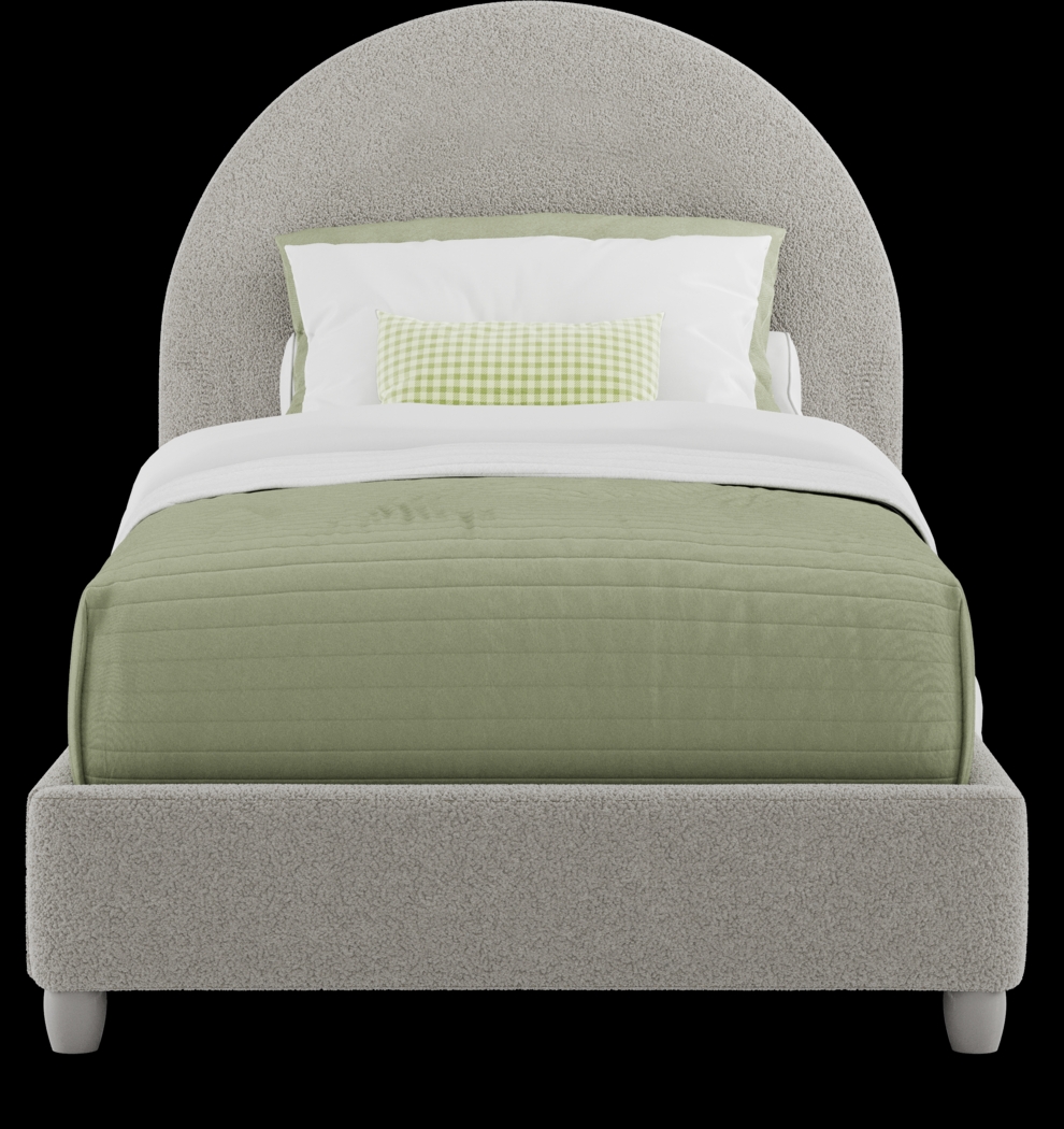 Kids Moonstone Gray Twin Upholstered Bed - Thumbnail - Image 2