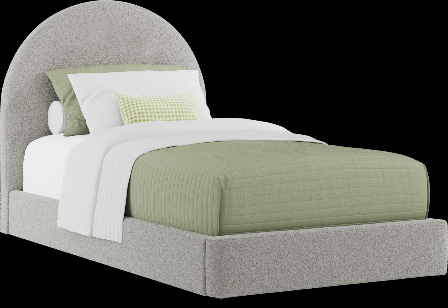 Kids Moonstone Gray Twin Upholstered Bed - Thumbnail - Image 4