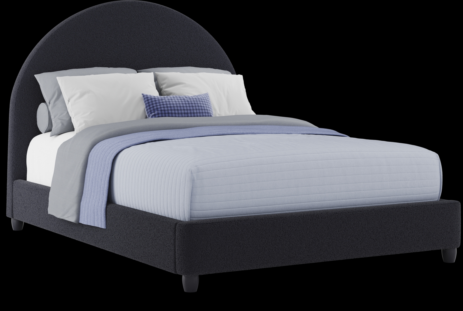 Kids Moonstone Navy Full Upholstered Bed - Thumbnail - Image 1