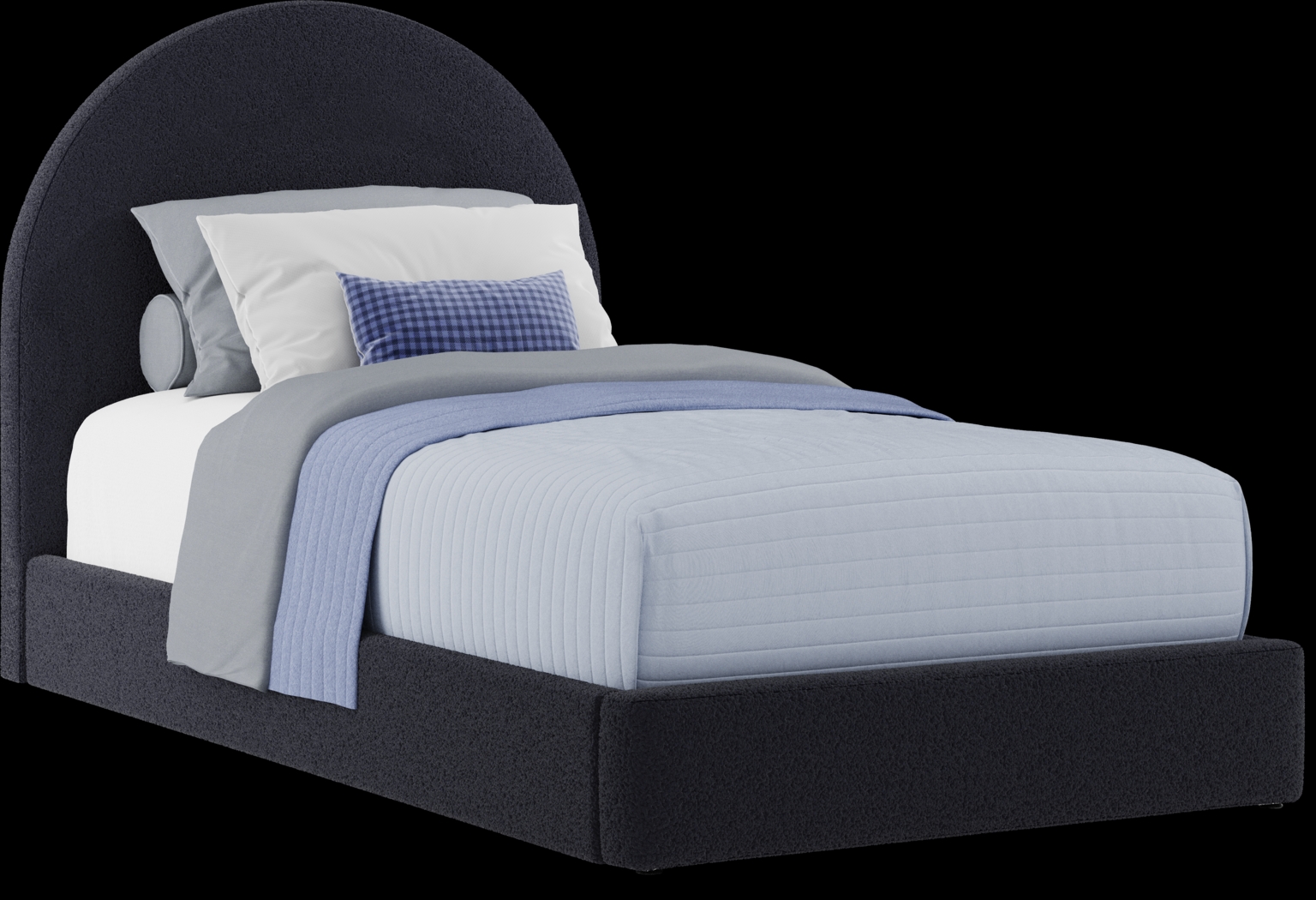 Kids Canyon Lake Java Bedroom with Moonstone Navy Twin Upholstered Bed - Thumbnail - Image 6
