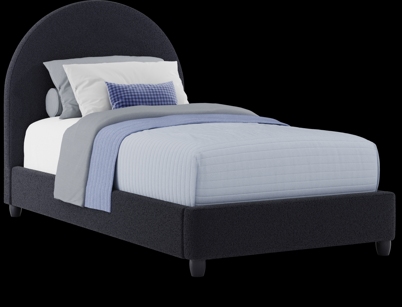 Kids Canyon Lake Java Bedroom with Moonstone Navy Twin Upholstered Bed - Thumbnail - Image 3