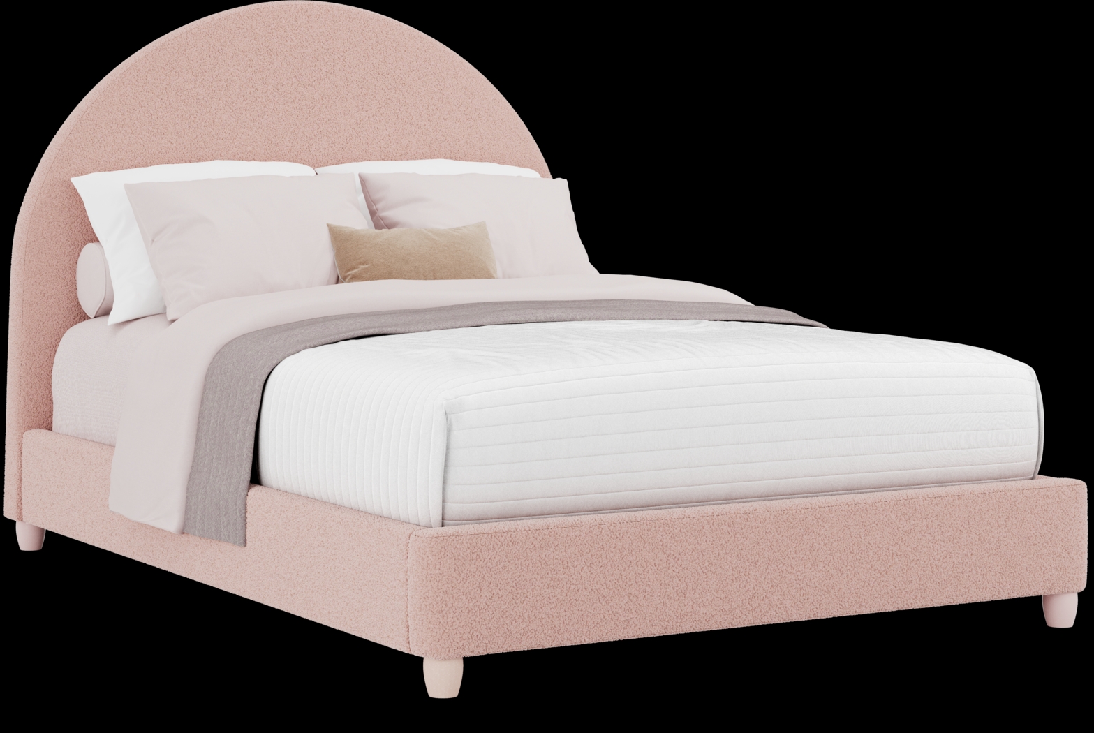 Kids Moonstone Pink Full Upholstered Bed - Thumbnail - Image 1