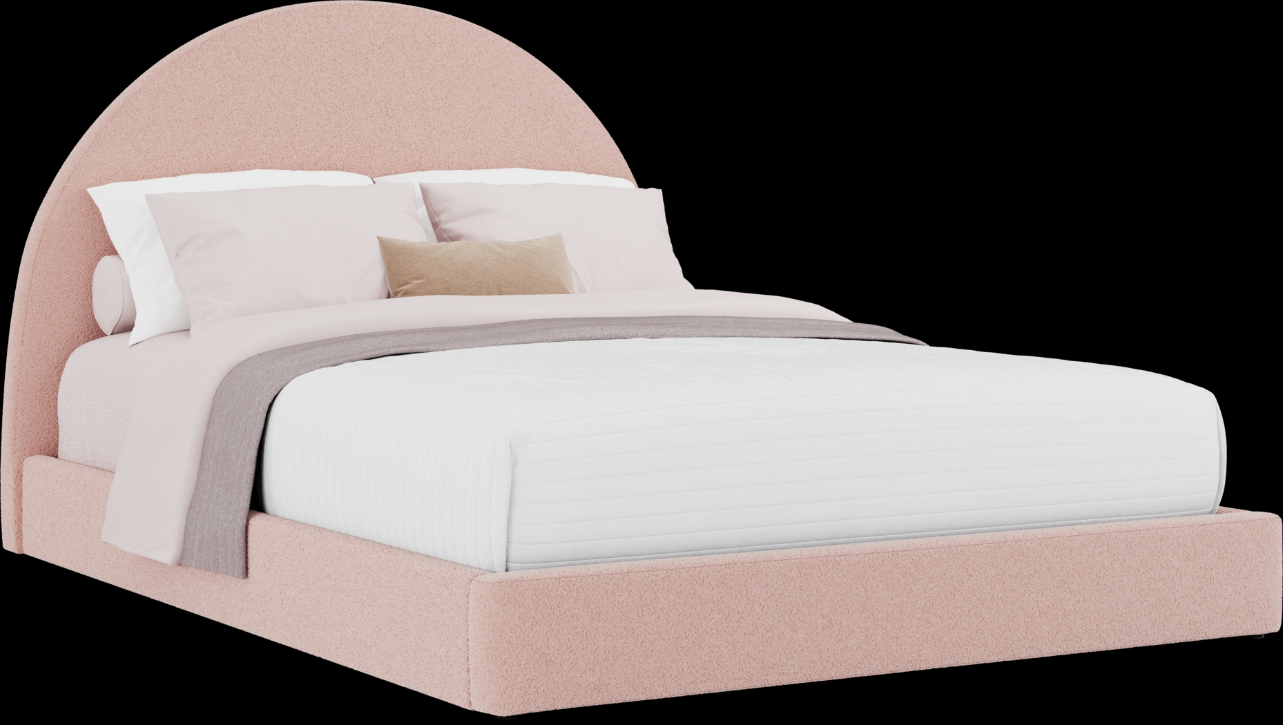 Kids Canyon Lake Ash Gray Bedroom with Moonstone Pink Queen Upholstered Bed - Thumbnail - Image 5