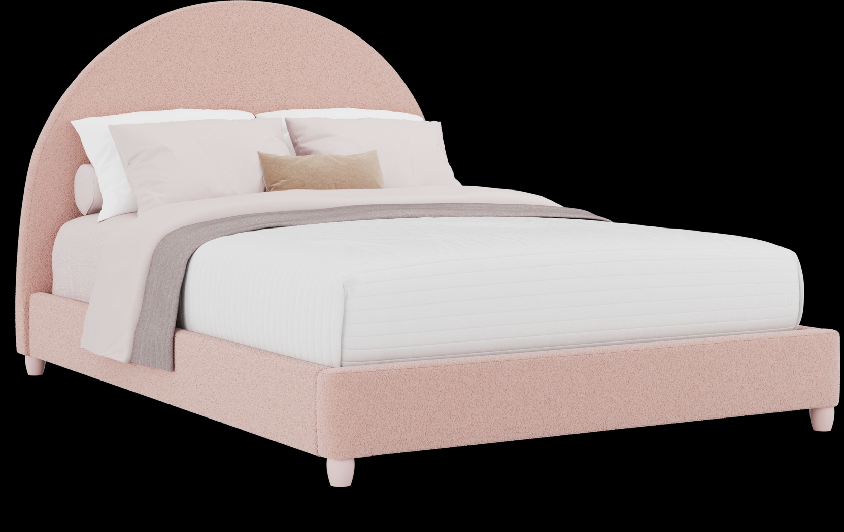 Kids Canyon Lake Ash Gray Bedroom with Moonstone Pink Queen Upholstered Bed - Thumbnail - Image 2