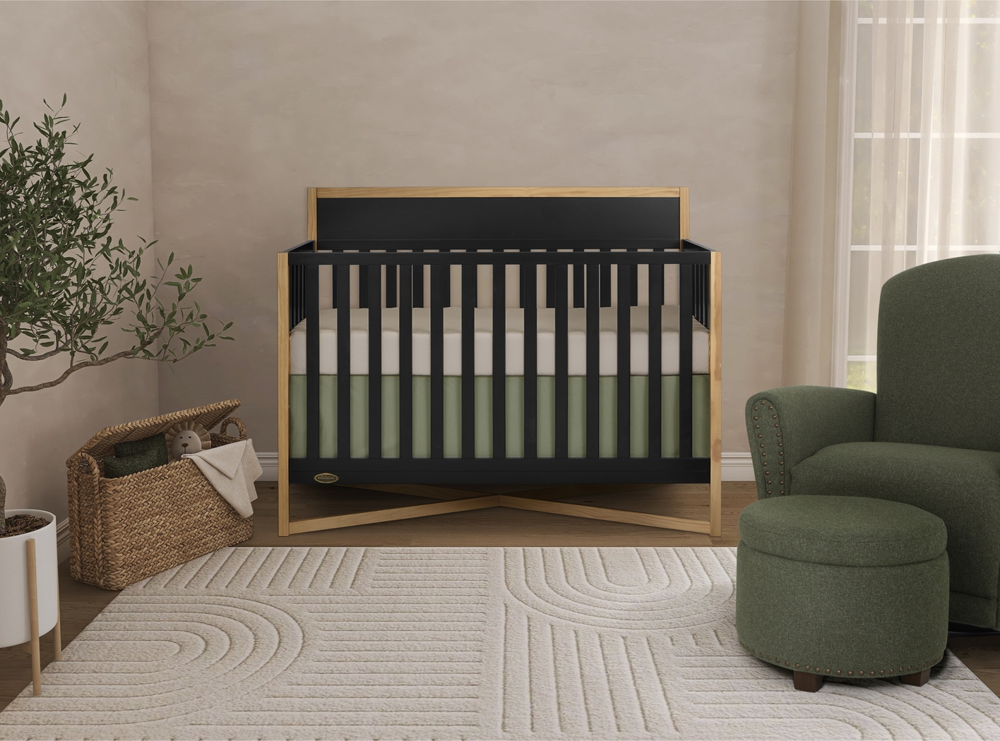 Kids Mosar Black Convertible Crib - Thumbnail - Image 2