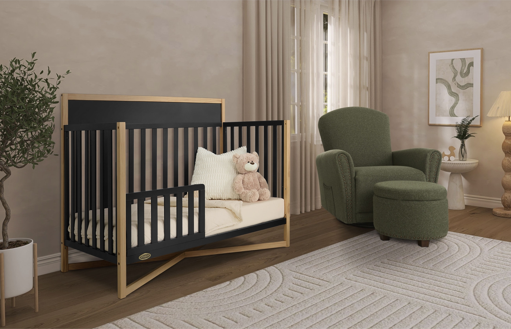 Kids Mosar Black Convertible Crib - Thumbnail - Image 3