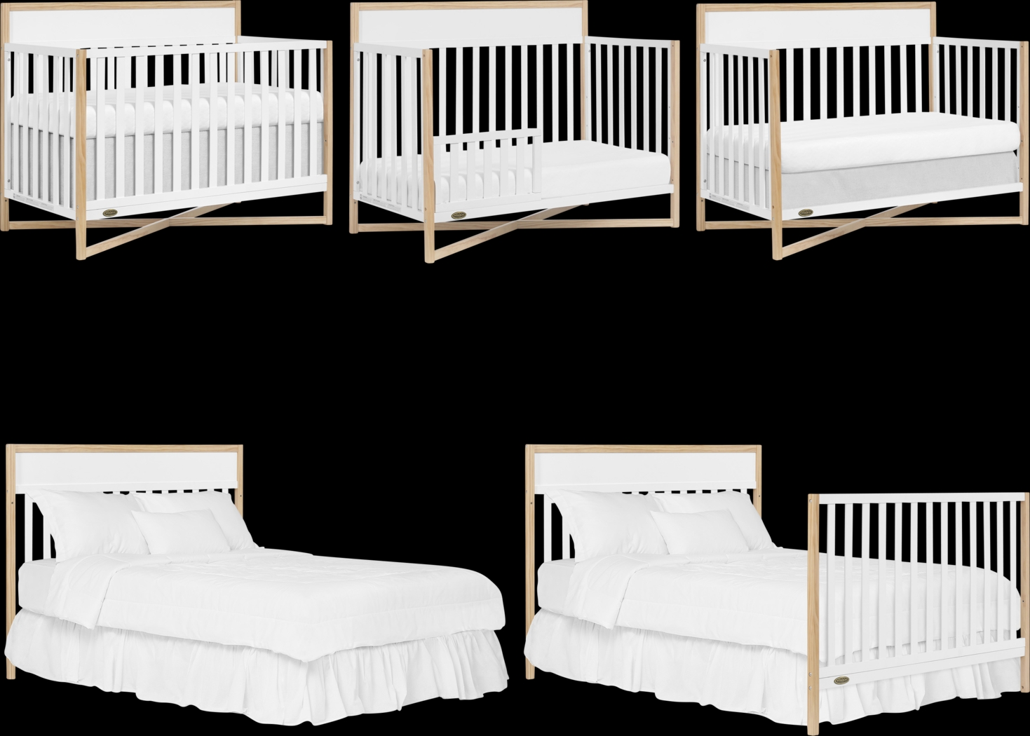 Kids Mosar White Convertible Crib - Thumbnail - Image 4