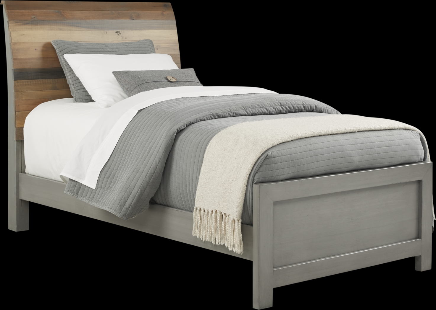 Kids Moss Creek Jr. Gray 3 Pc Twin Sleigh Bed - Thumbnail - Image 1