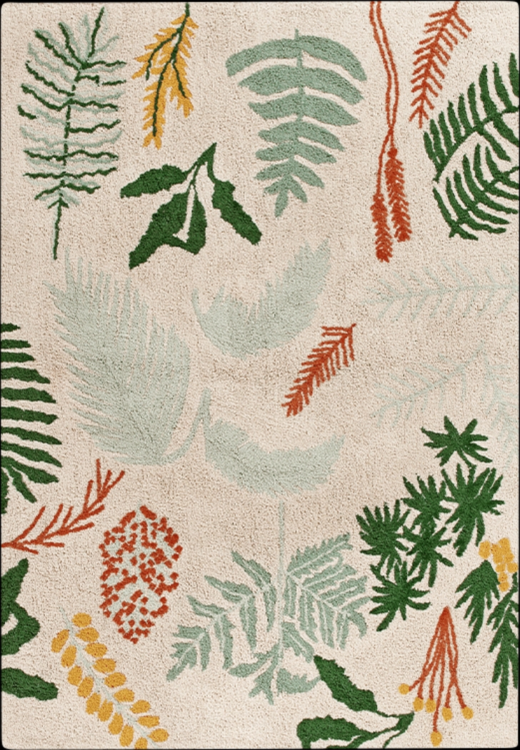 Kids Botanic Plants Multi 4'7 x 6'7 Machine Washable Rug - Thumbnail - Image 1