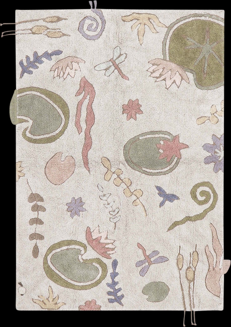 Kids Multi 4'7 x 6'7 Machine Washable Lily Pond Rug - Thumbnail - Image 1