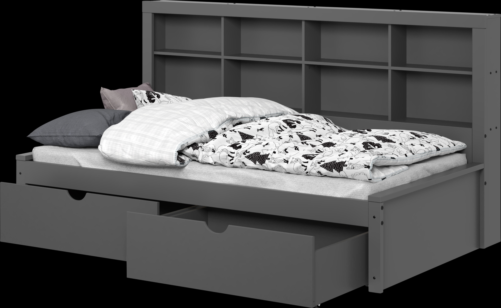 Kids Murifield Gray Twin Daybed with Storage - Thumbnail - Image 1