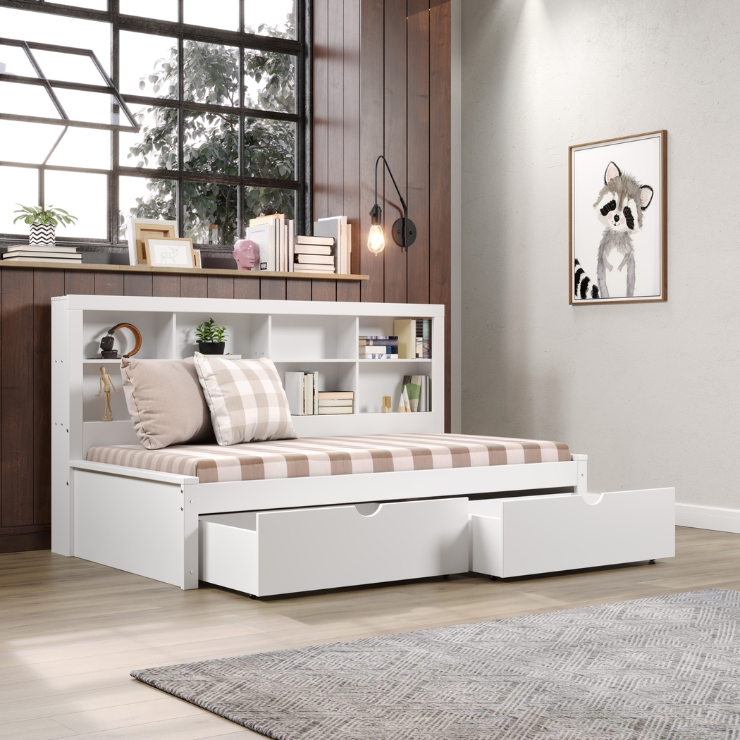 Kids Murifield White Twin Daybed with Storage - Thumbnail - Image 2