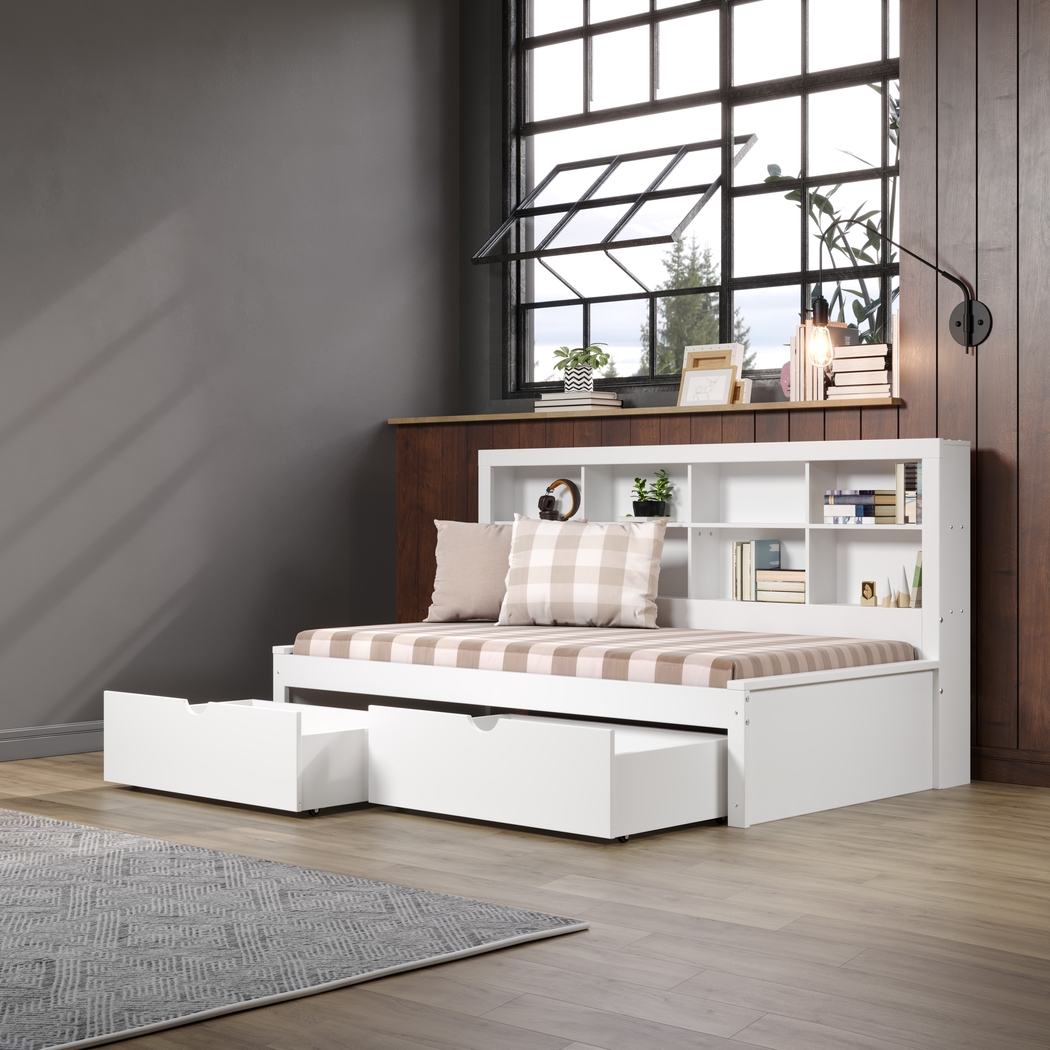 Kids Murifield White Twin Daybed with Storage - Thumbnail - Image 4