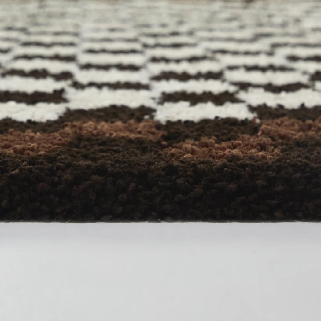 Kids Sunday Brown Checkered 5'3 x 7' Rug - Thumbnail - Image 3