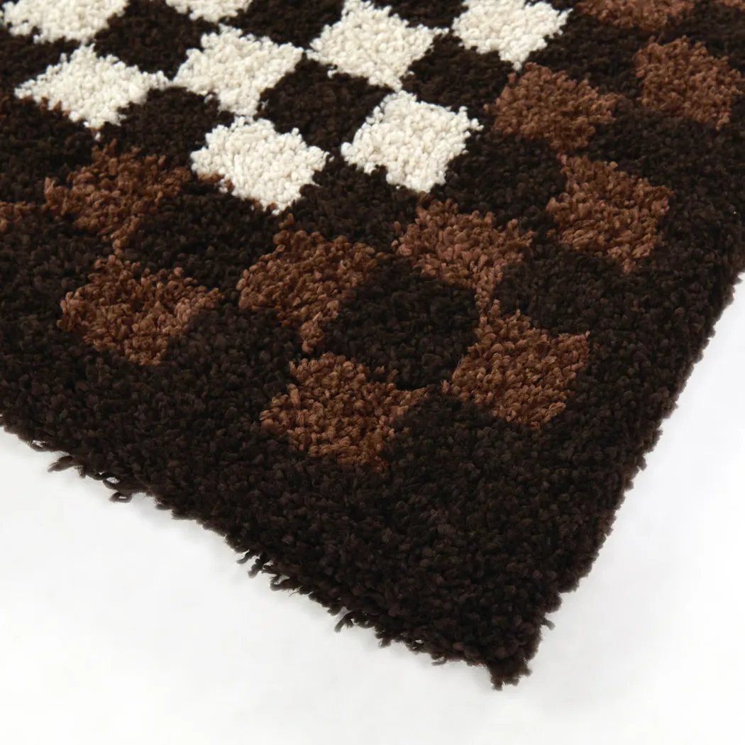 Kids Sunday Brown Checkered 7'10 x 10' Rug - Thumbnail - Image 4