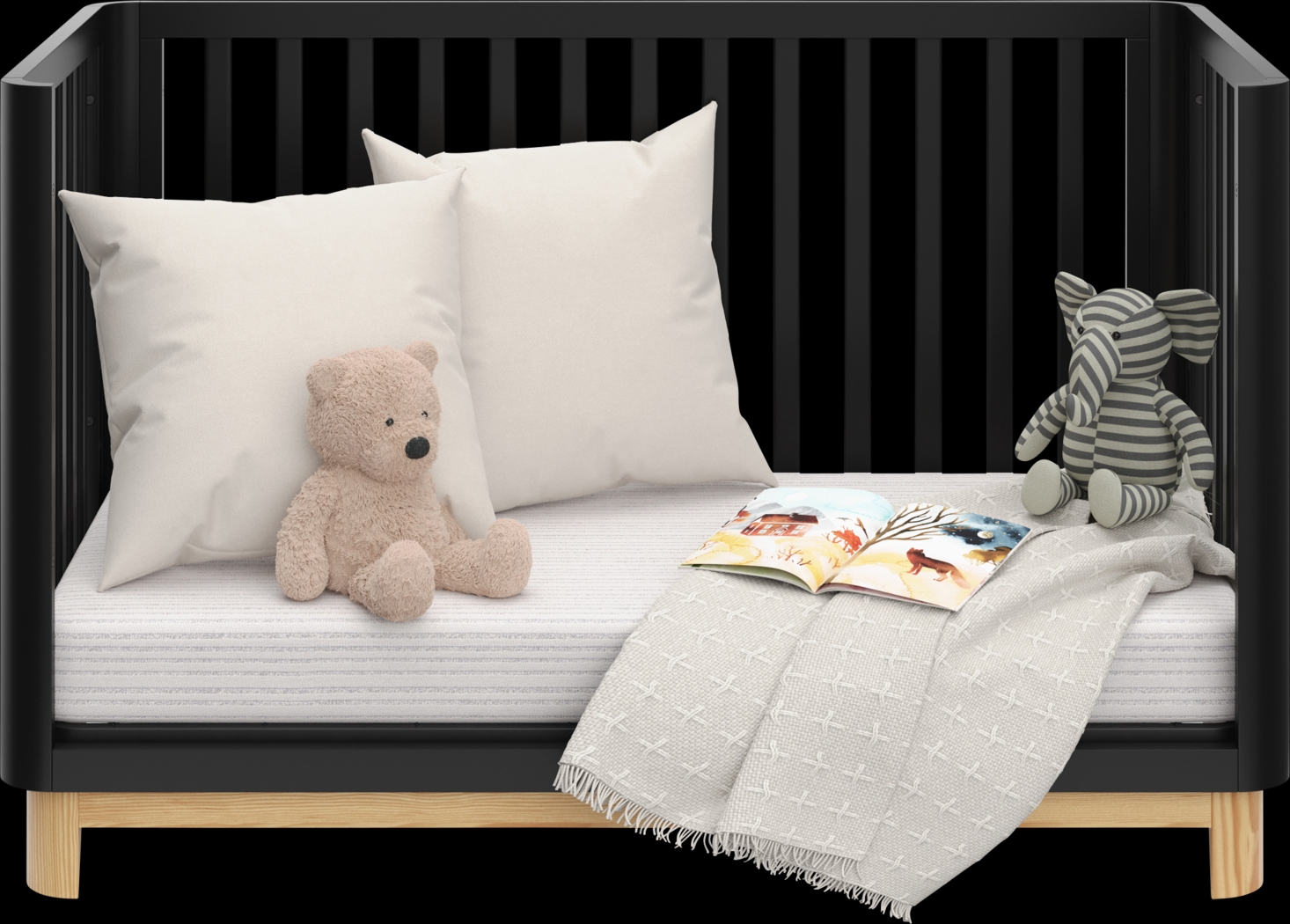 Kids Mytha Black/Natural Convertible Crib - Thumbnail - Image 5