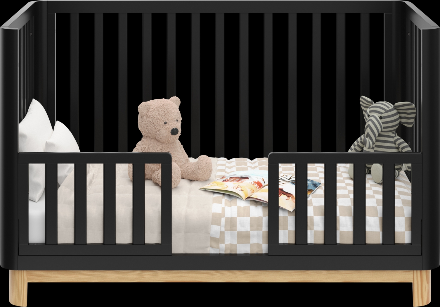 Kids Mytha Black/Natural Convertible Crib - Thumbnail - Image 6