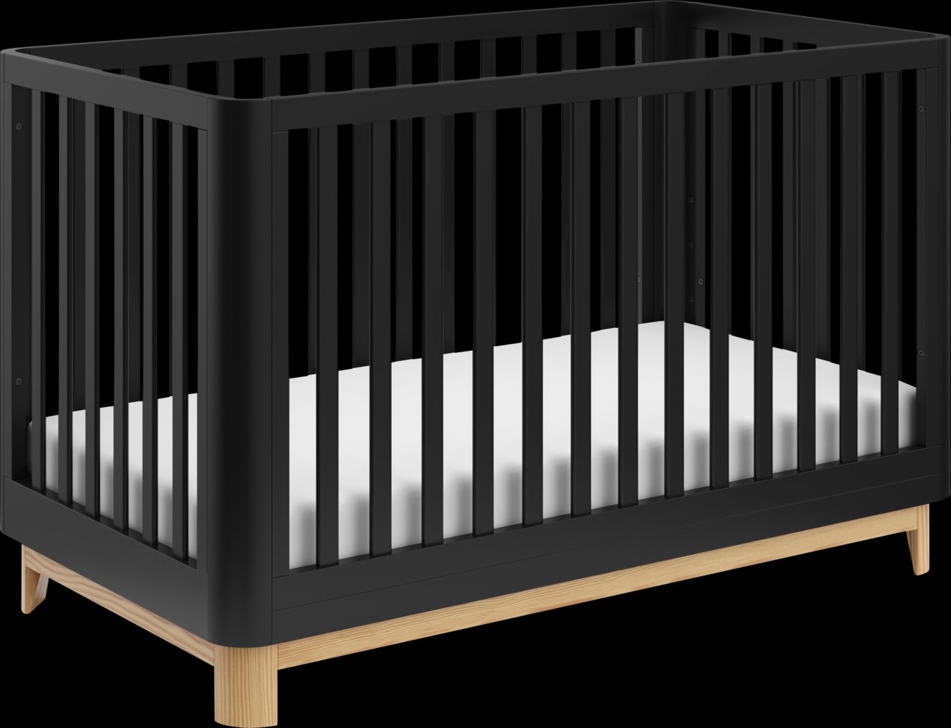 Kids Mytha Black/Natural Convertible Crib - Thumbnail - Image 1