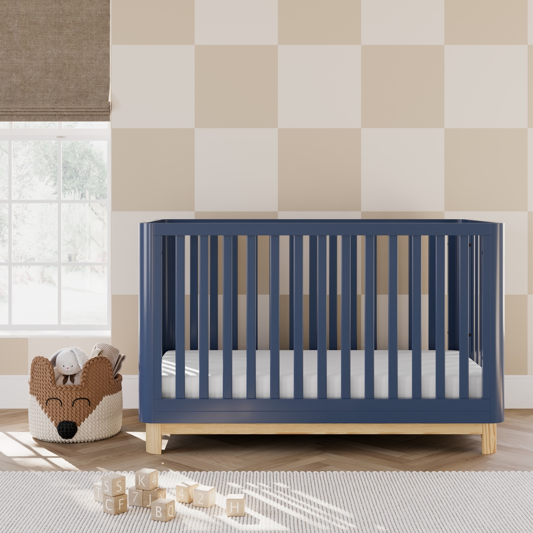 Kids Mytha Blue/Natural Convertible Crib - Thumbnail - Image 3