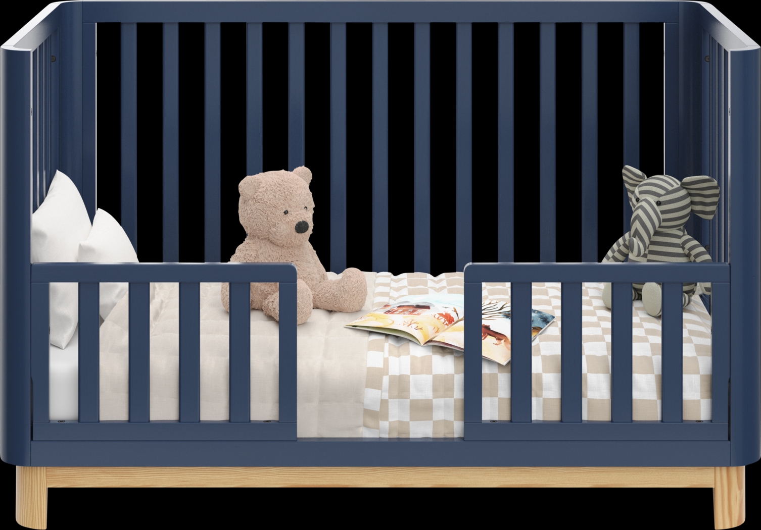 Kids Mytha Blue/Natural Convertible Crib - Thumbnail - Image 6