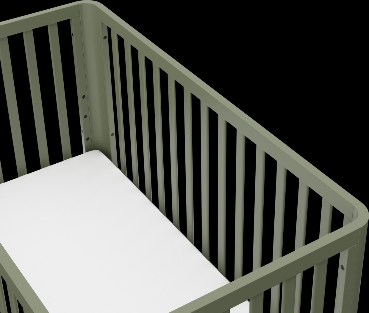 Kids Mytha Olive/Natural Convertible Crib - Thumbnail - Image 4