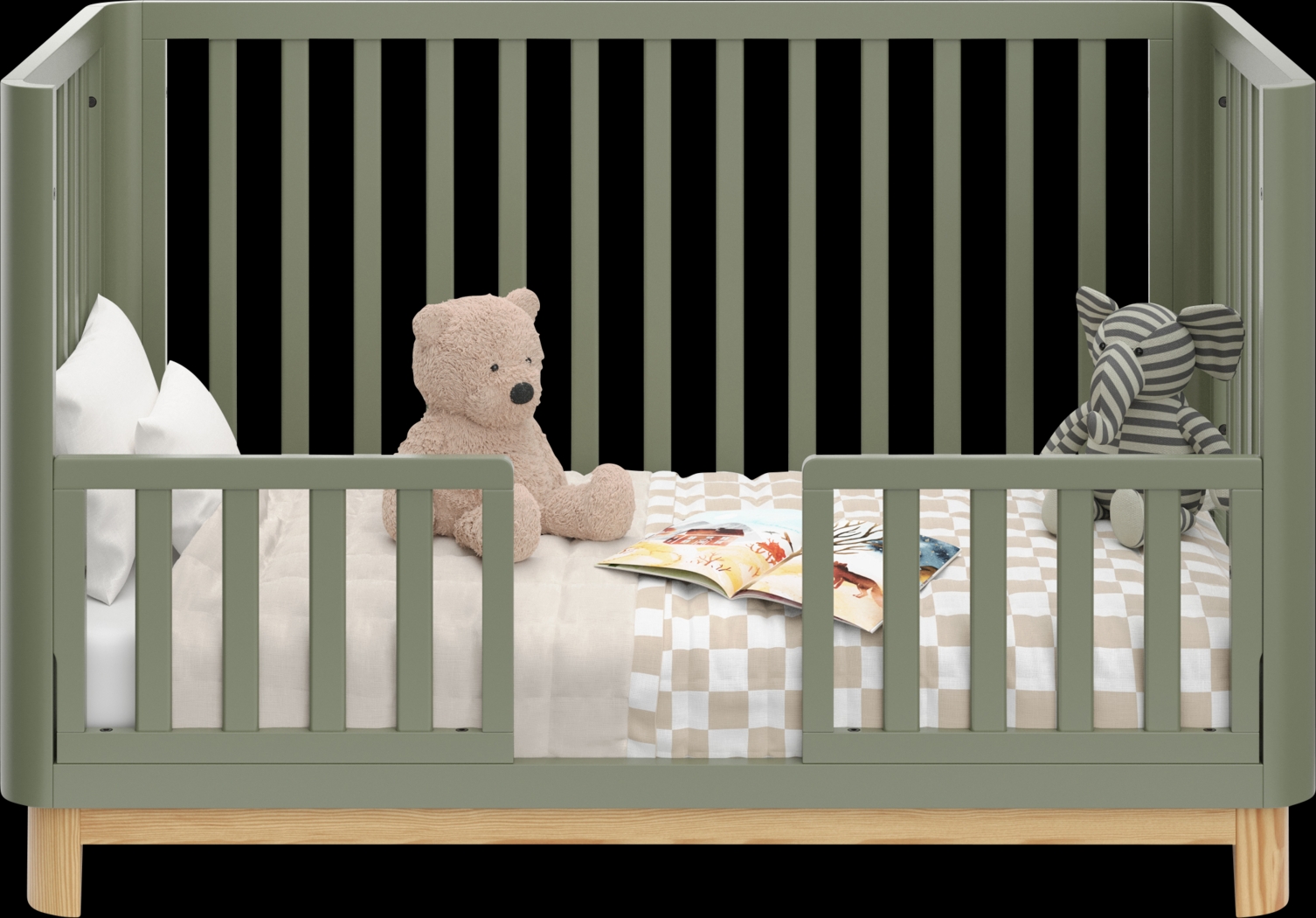 Kids Mytha Olive/Natural Convertible Crib - Thumbnail - Image 5