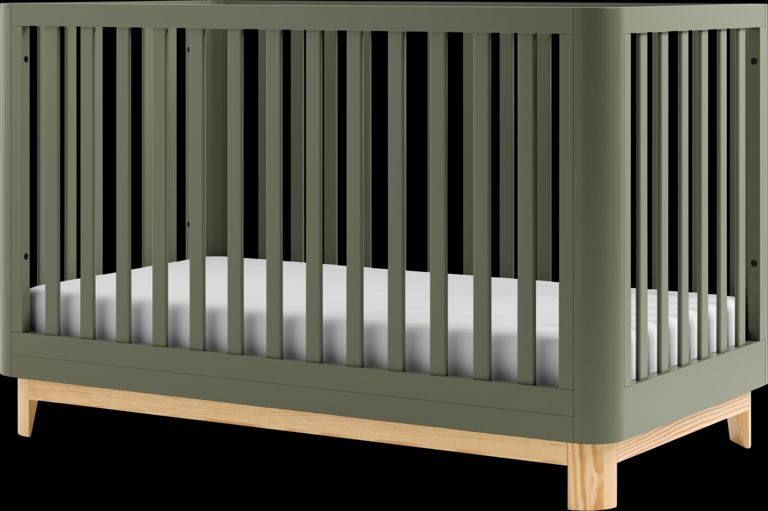 Kids Mytha Olive/Natural Convertible Crib - Thumbnail - Image 8