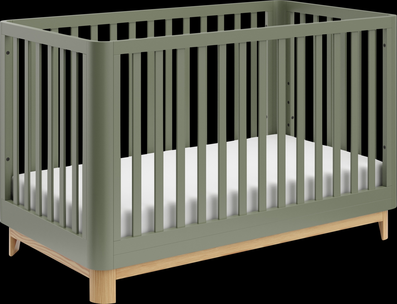 Kids Mytha Olive/Natural Convertible Crib - Thumbnail - Image 1