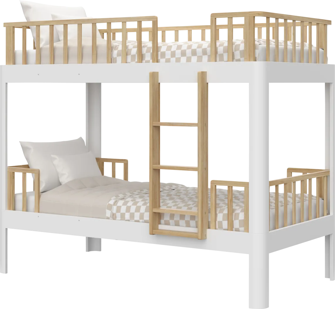 Kids Mytha White Twin/Twin Bunk Bed - Thumbnail - Image 1