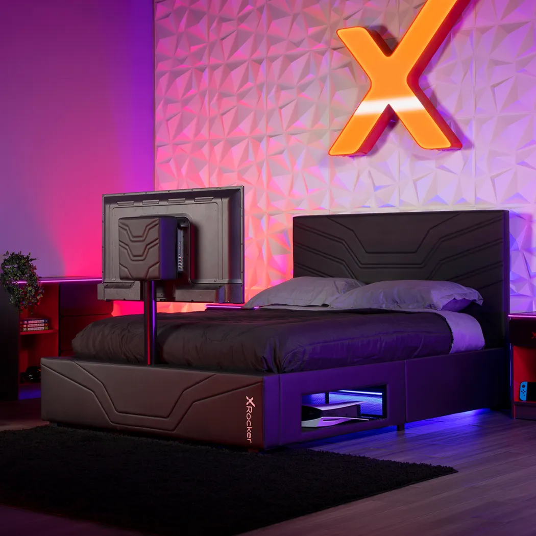 Kids Nanswell Black Full Gaming Bed with TV Mount - Thumbnail - Image 2