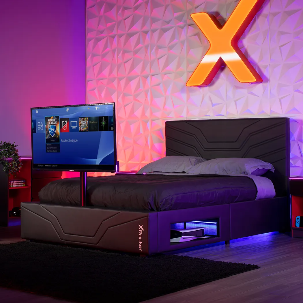 Kids Nanswell Black Full Gaming Bed with TV Mount - Thumbnail - Image 5