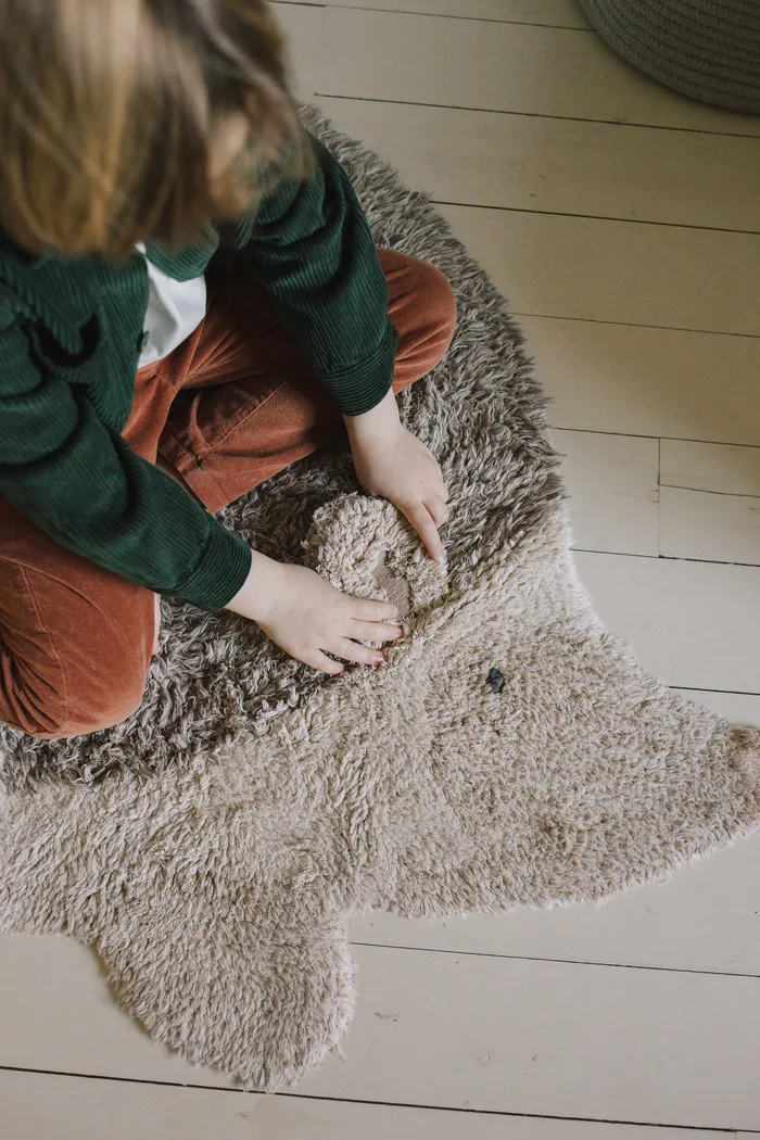 Kids Natural 3' x 4'3 Hedgehog Machine Washable Rug - Thumbnail - Image 4