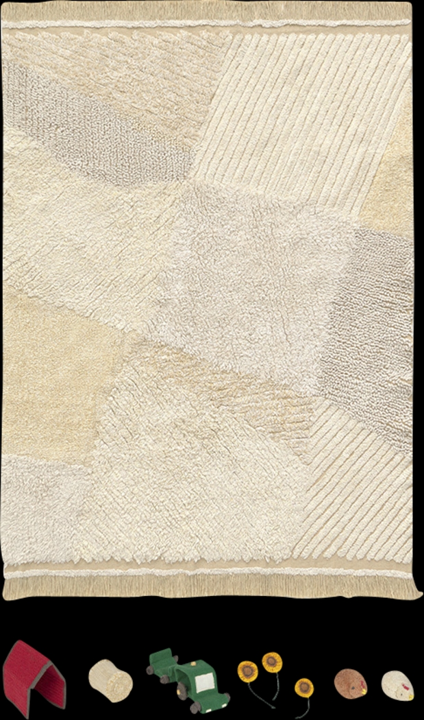 Kids Natural 4' x 5'7 Farm Fields Rug - Thumbnail - Image 1