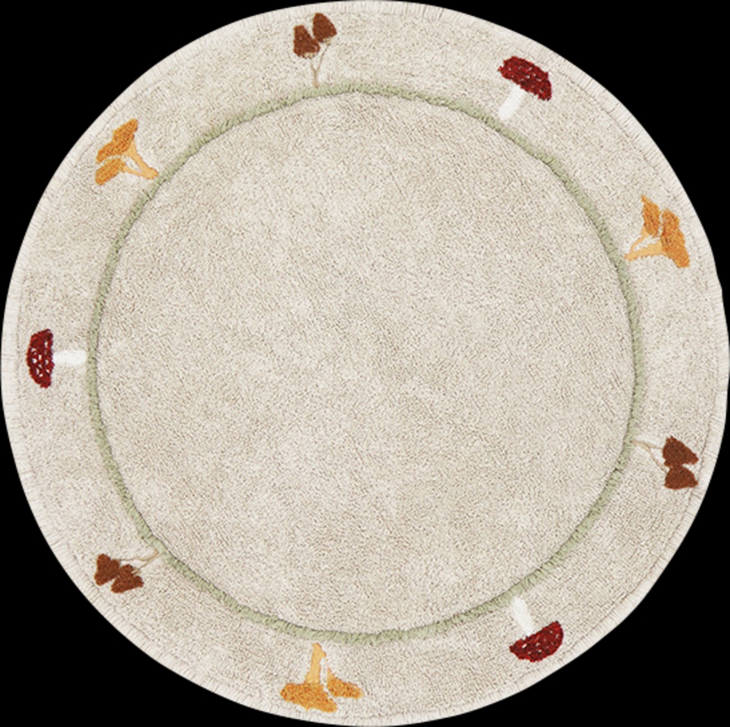 Kids Chanterelle Natural 4'7 Machine Washable Round Rug - Thumbnail - Image 1